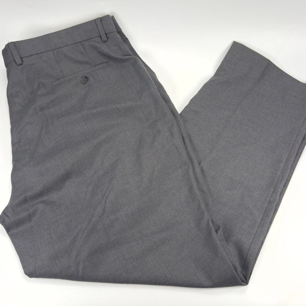Joseph & Feiss Men's Charcoal Gray Flat Front Dress Pants Size 42 X 30